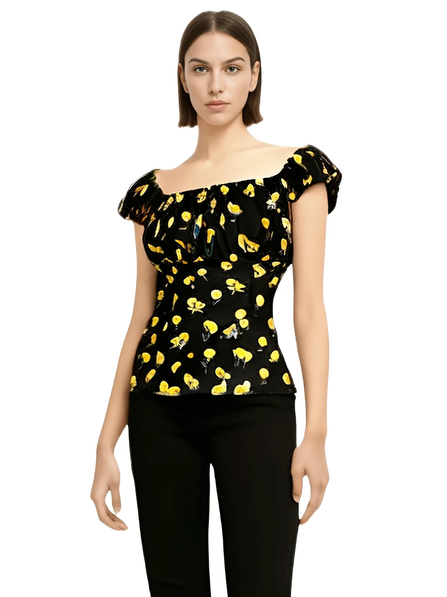 Puff Sleeve Retro Tops For Women