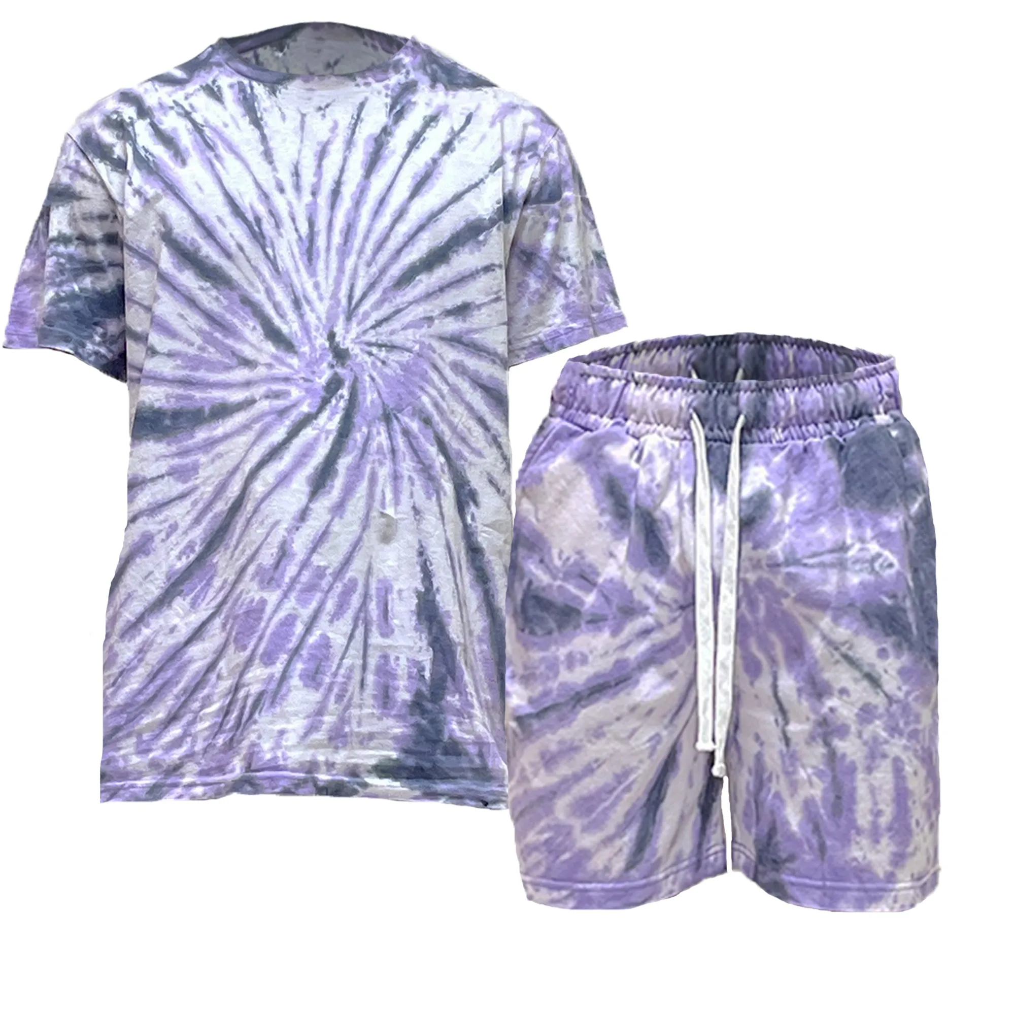 Purple Swirl Tie Dye Tee & Short Set