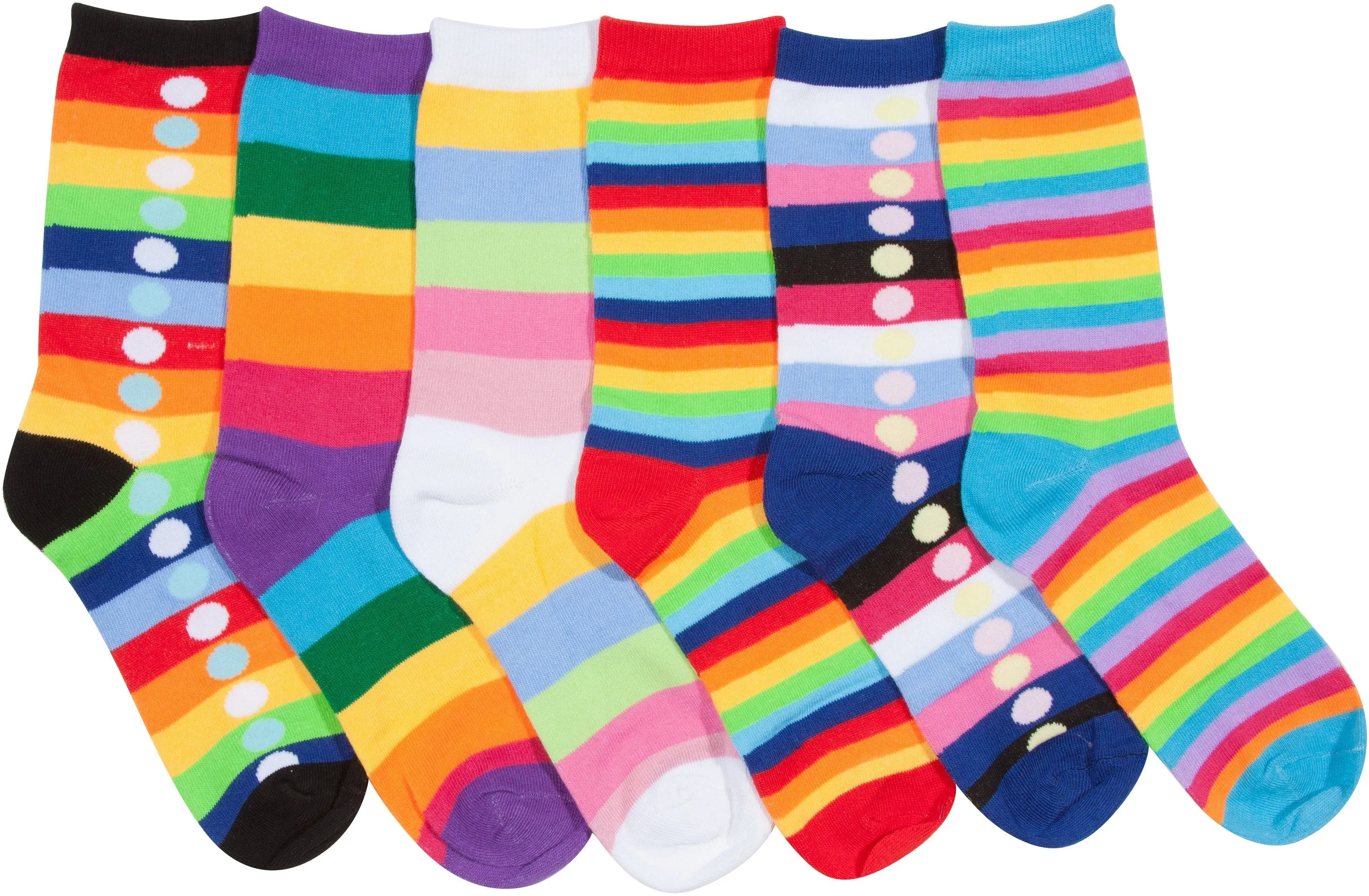 Sakkas Women's Fun Colorful Design Poly Blend Crew Socks Assorted 6-Pack