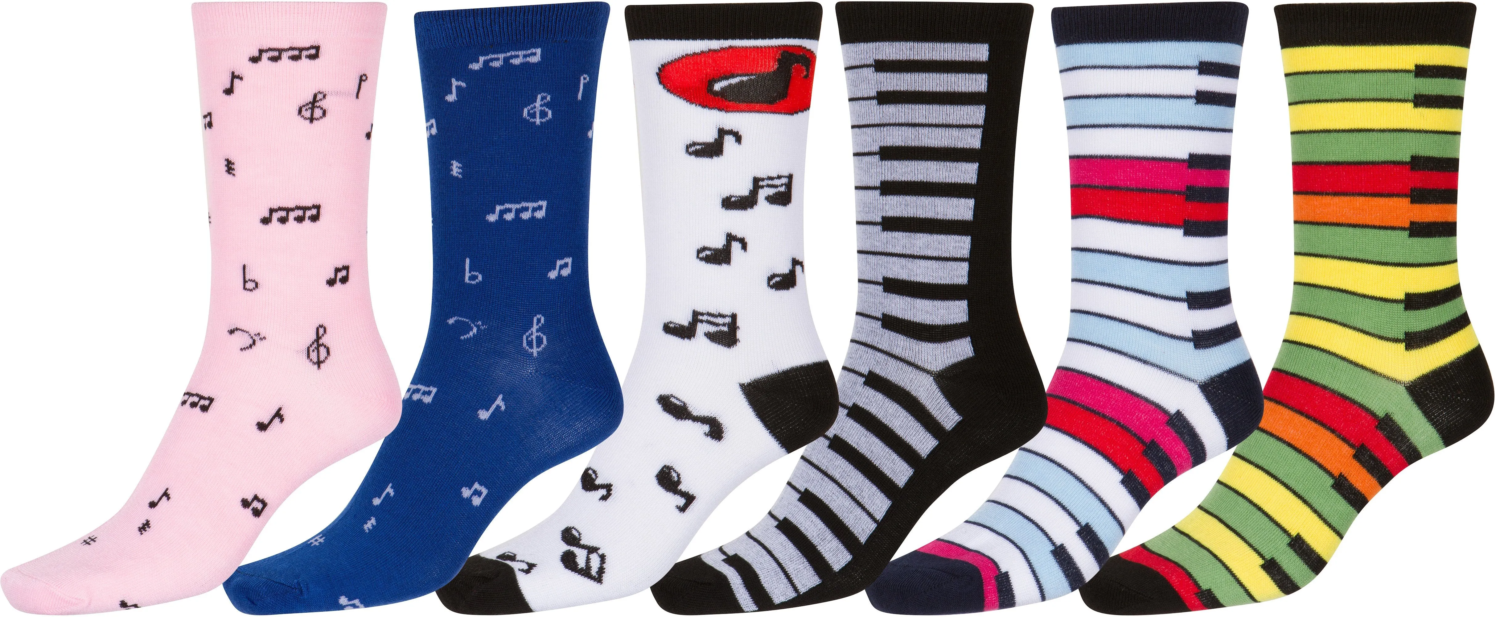 Sakkas Women's Fun Colorful Design Poly Blend Crew Socks Assorted 6-Pack