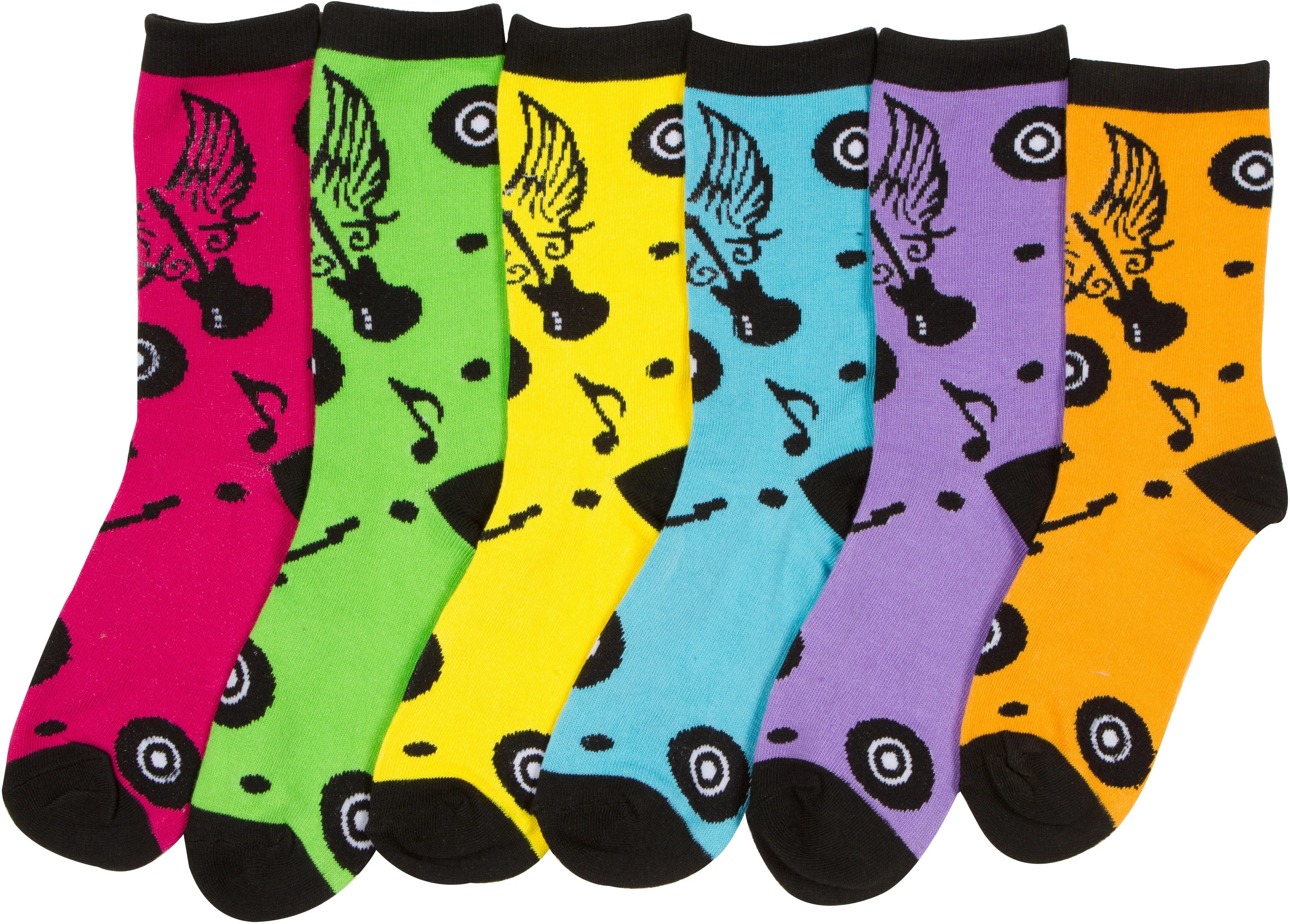 Sakkas Women's Fun Colorful Design Poly Blend Crew Socks Assorted 6-Pack