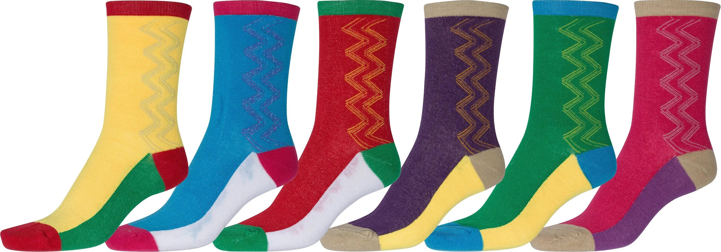 Sakkas Women's Fun Colorful Design Poly Blend Crew Socks Assorted 6-Pack