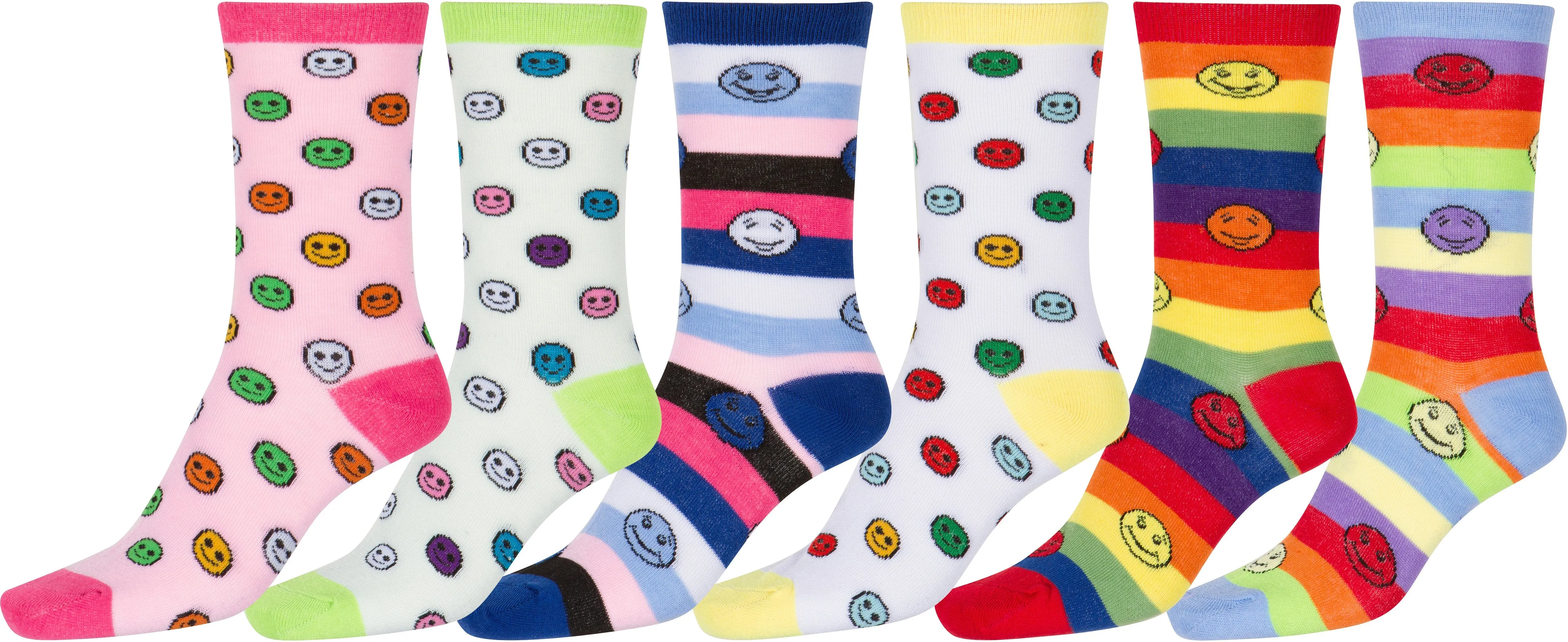 Sakkas Women's Fun Colorful Design Poly Blend Crew Socks Assorted 6-Pack