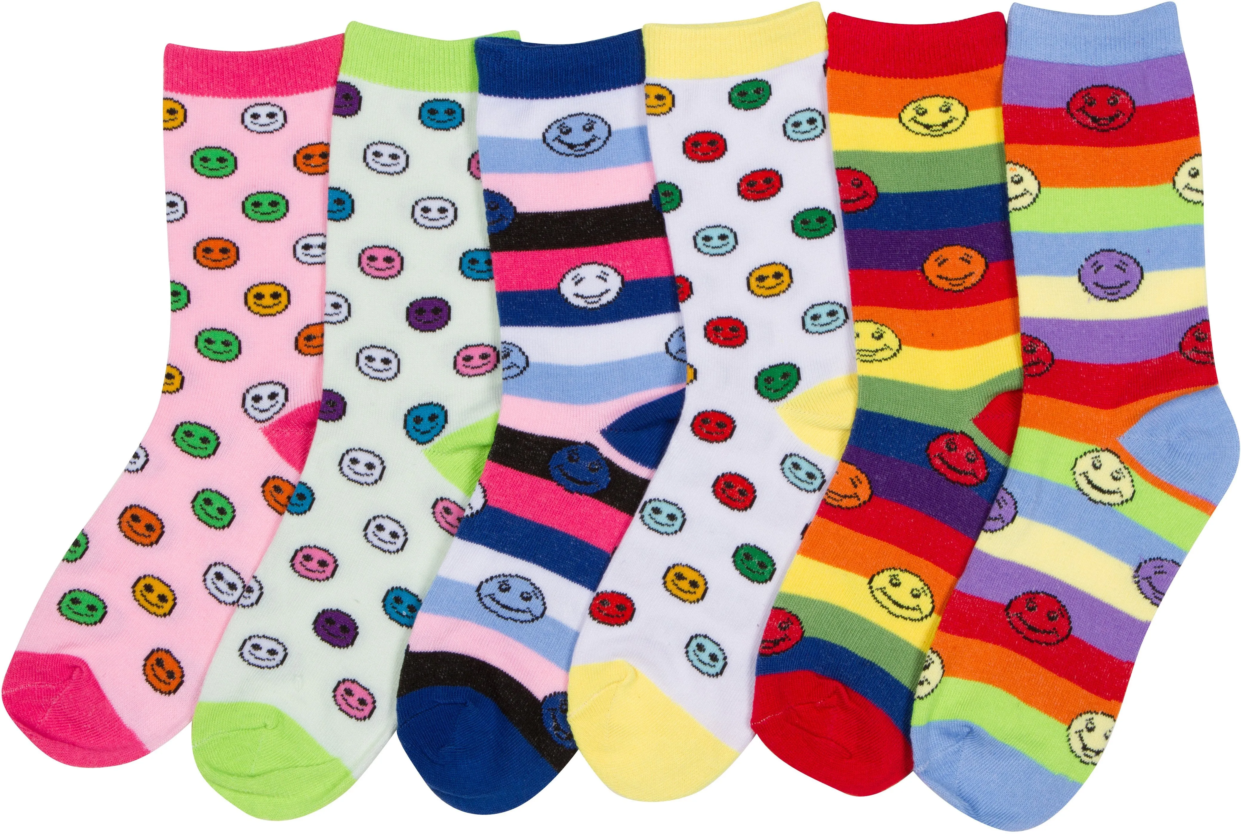 Sakkas Women's Fun Colorful Design Poly Blend Crew Socks Assorted 6-Pack