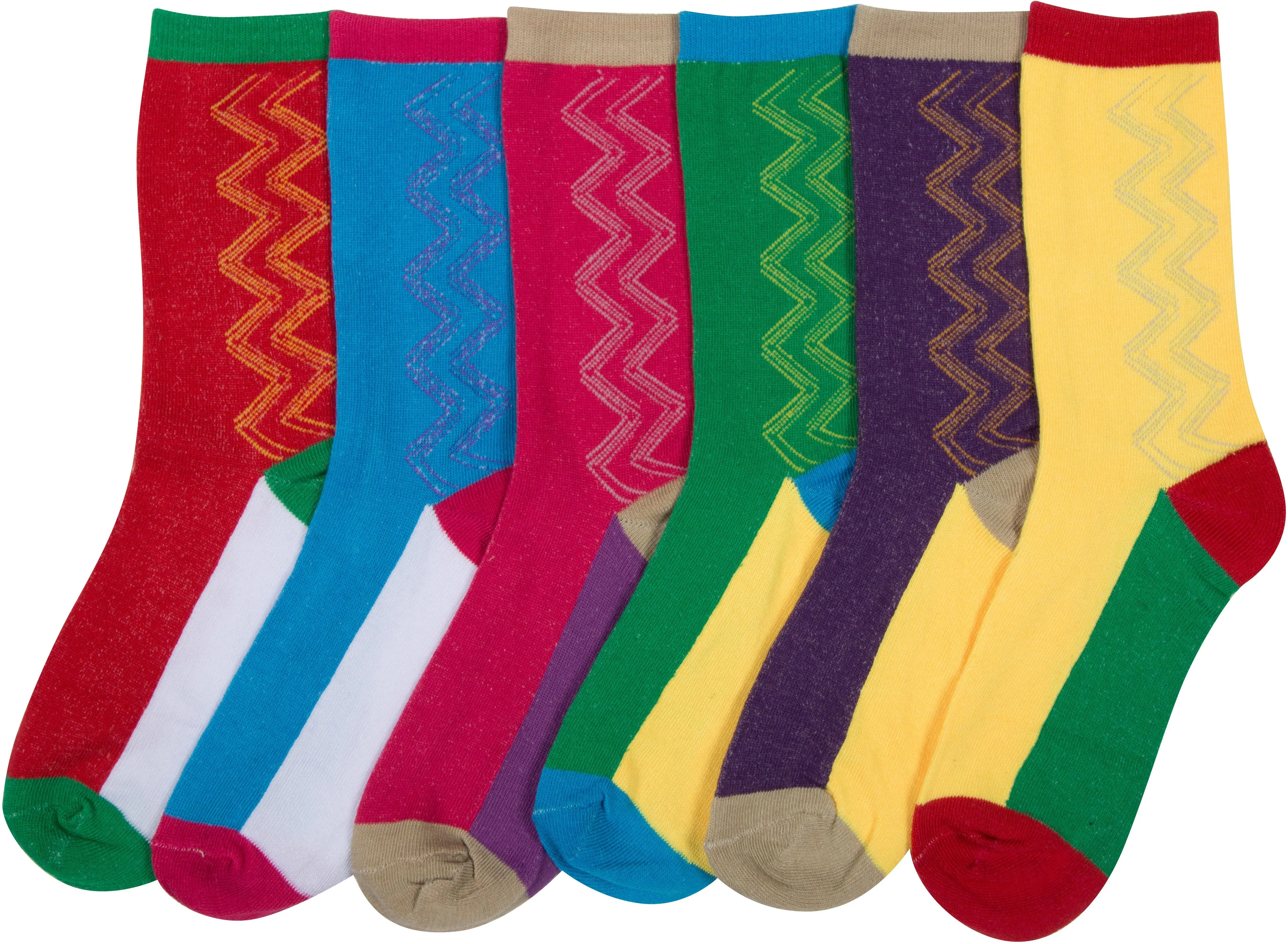 Sakkas Women's Fun Colorful Design Poly Blend Crew Socks Assorted 6-Pack