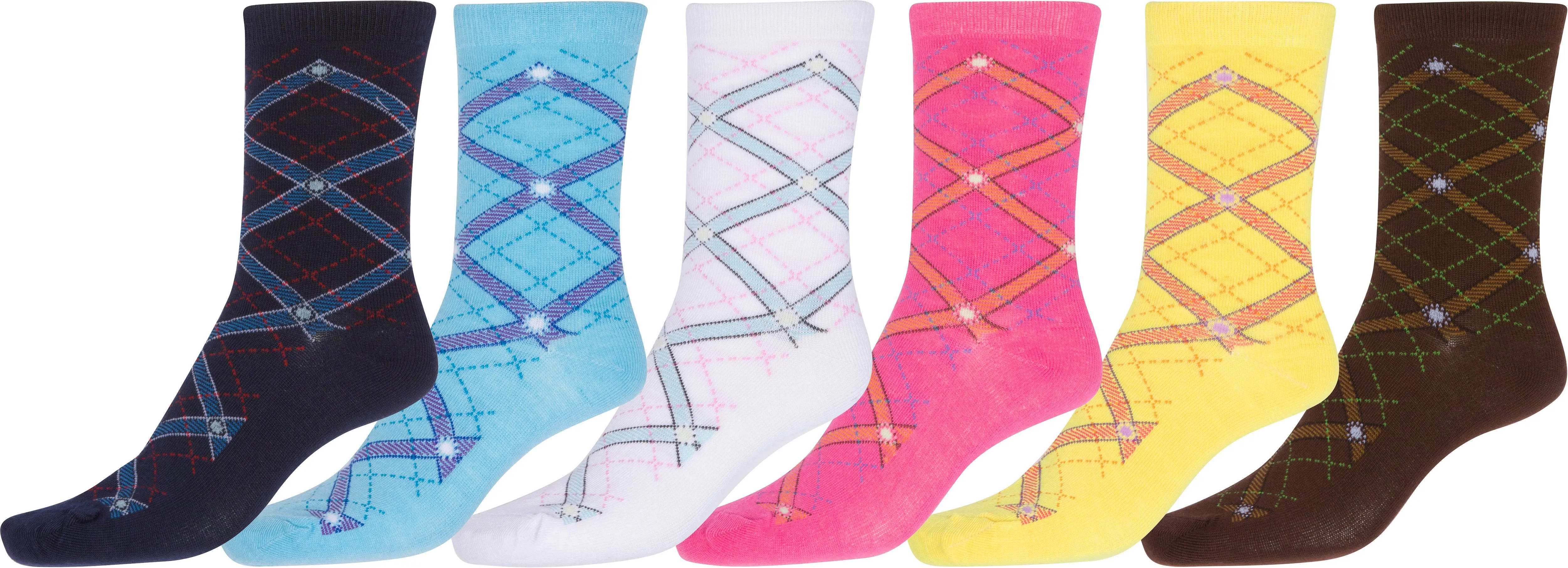 Sakkas Women's Fun Colorful Design Poly Blend Crew Socks Assorted 6-Pack