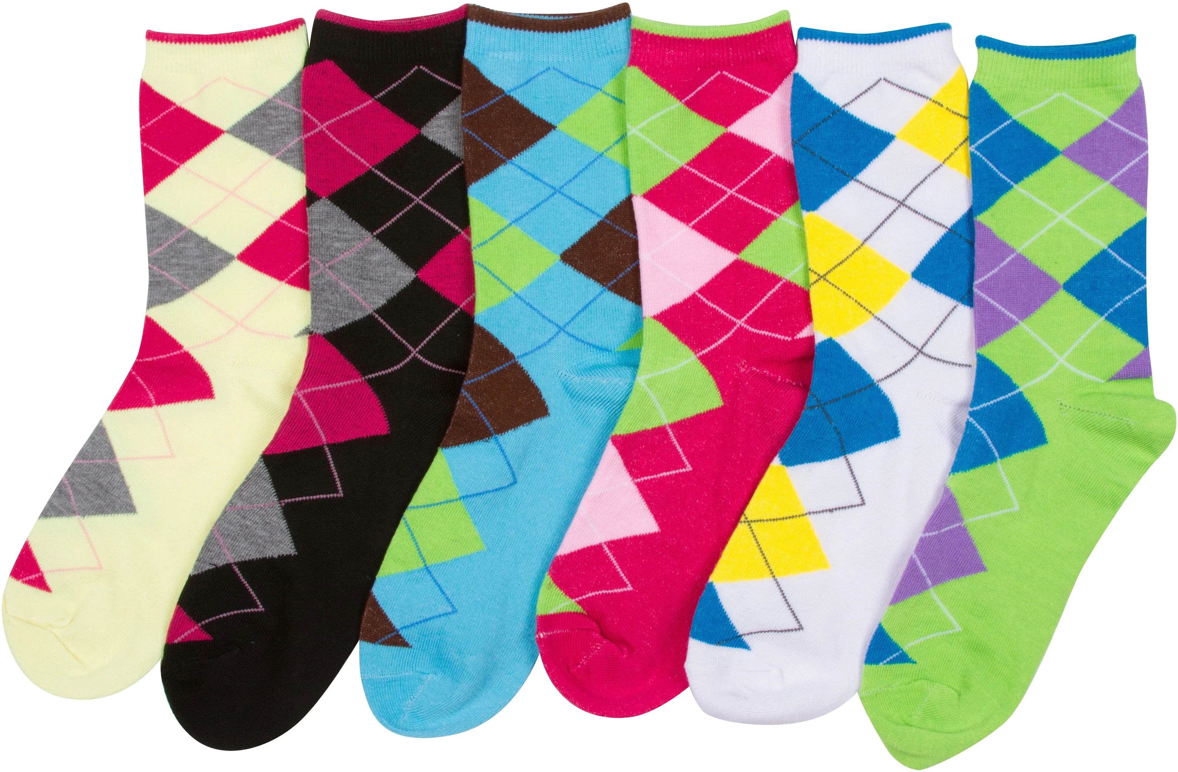 Sakkas Women's Fun Colorful Design Poly Blend Crew Socks Assorted 6-Pack