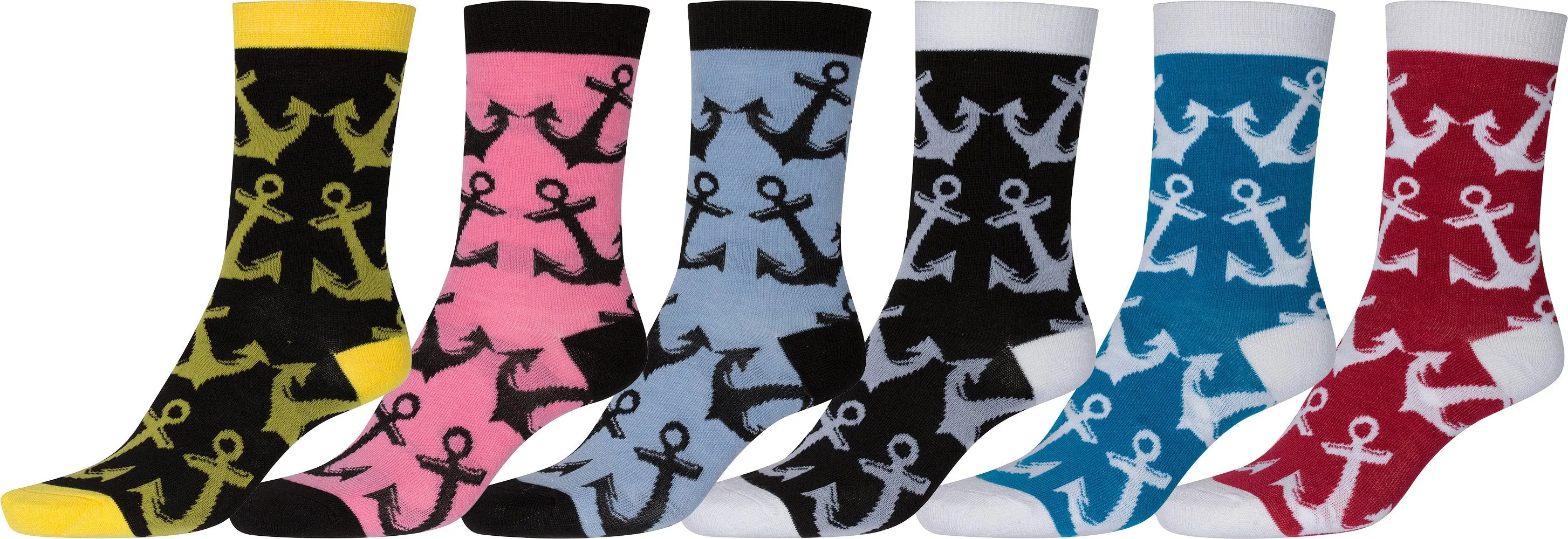 Sakkas Women's Fun Colorful Design Poly Blend Crew Socks Assorted 6-Pack