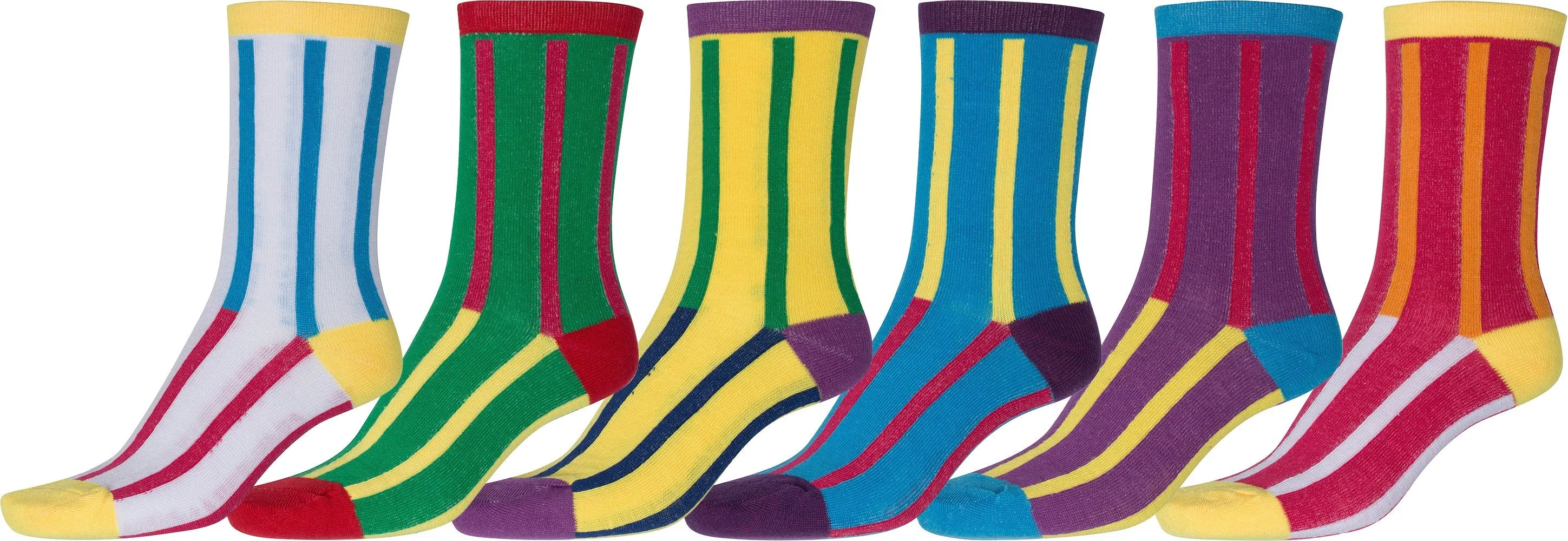 Sakkas Women's Fun Colorful Design Poly Blend Crew Socks Assorted 6-Pack