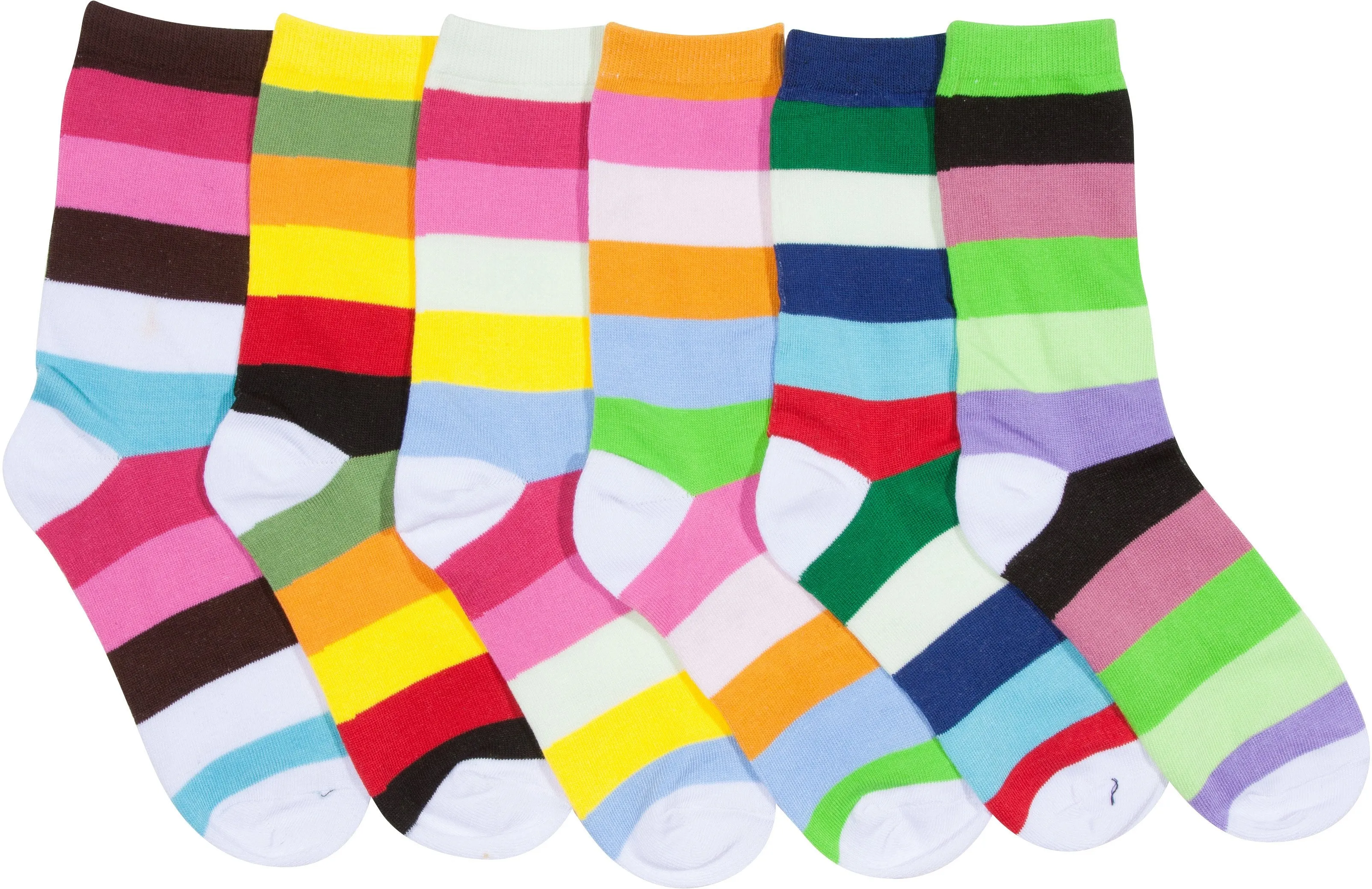 Sakkas Women's Fun Colorful Design Poly Blend Crew Socks Assorted 6-Pack