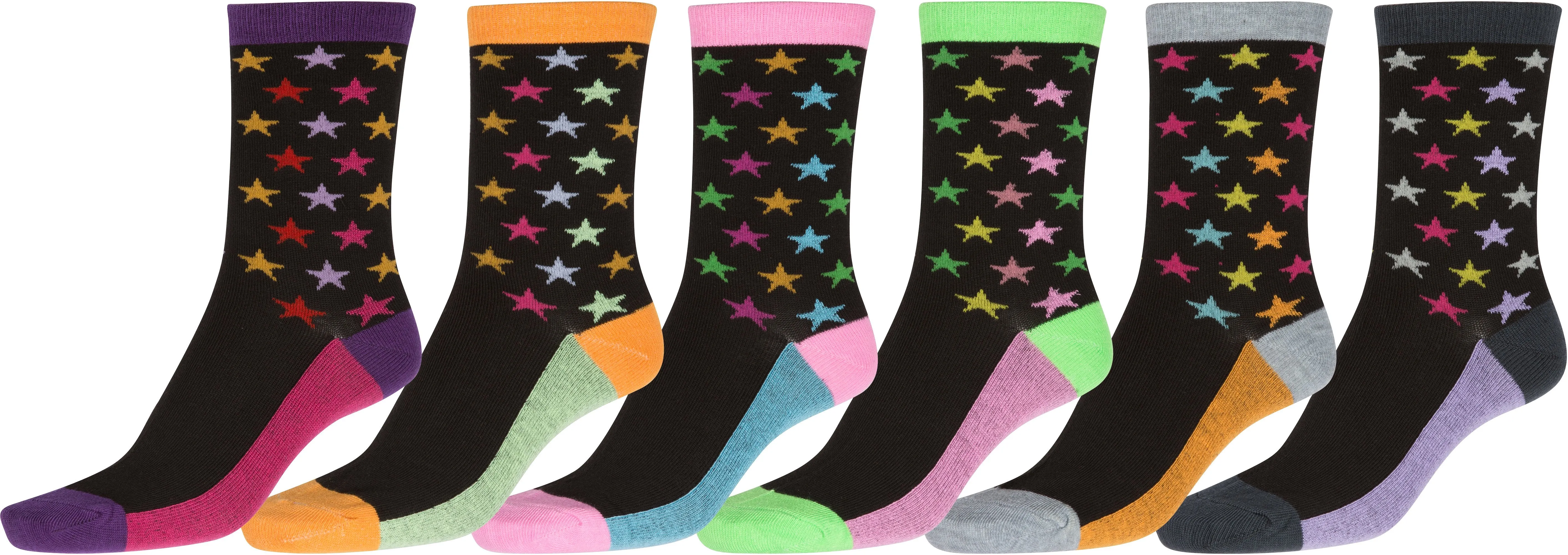 Sakkas Women's Fun Colorful Design Poly Blend Crew Socks Assorted 6-Pack