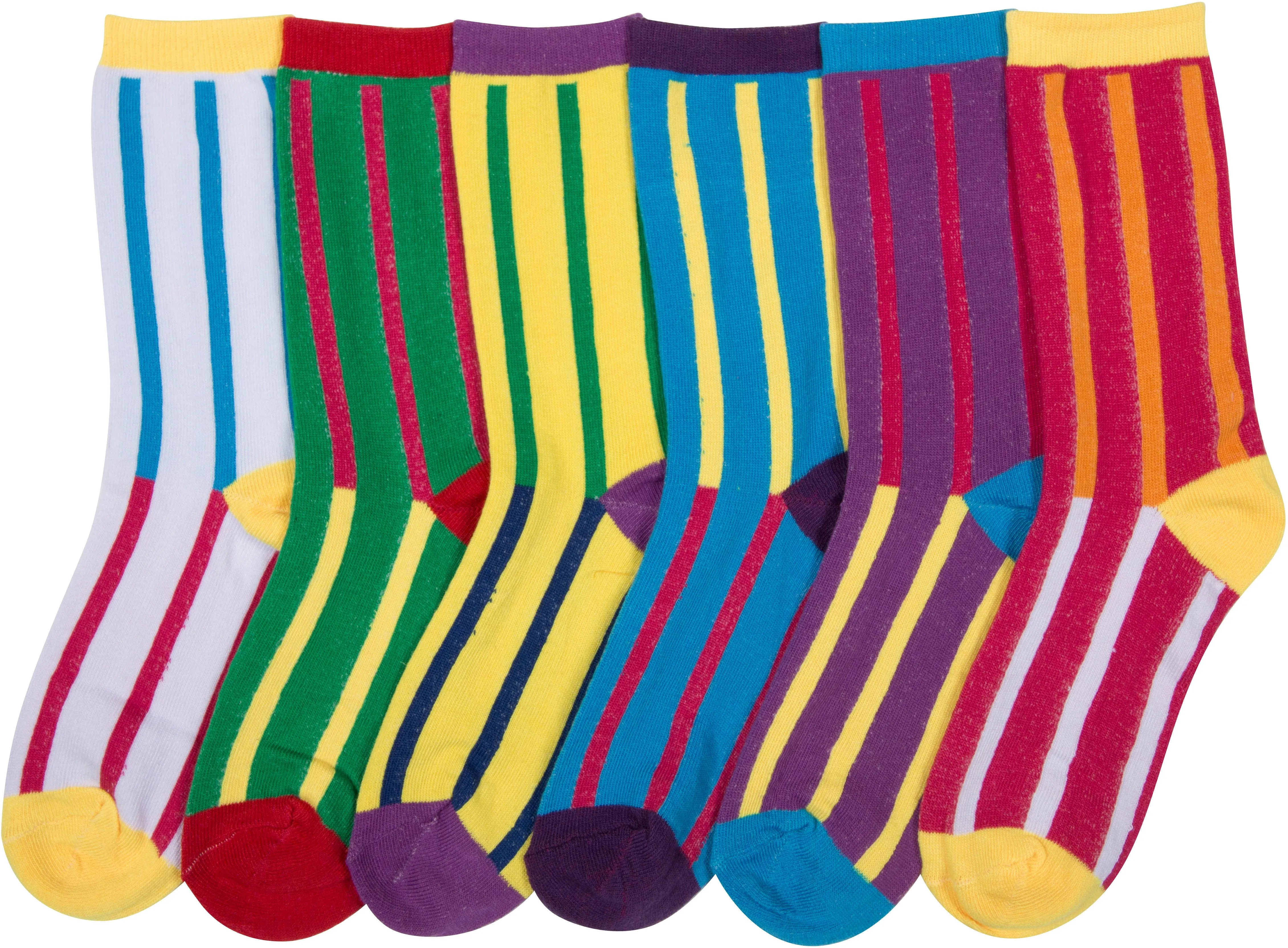 Sakkas Women's Fun Colorful Design Poly Blend Crew Socks Assorted 6-Pack