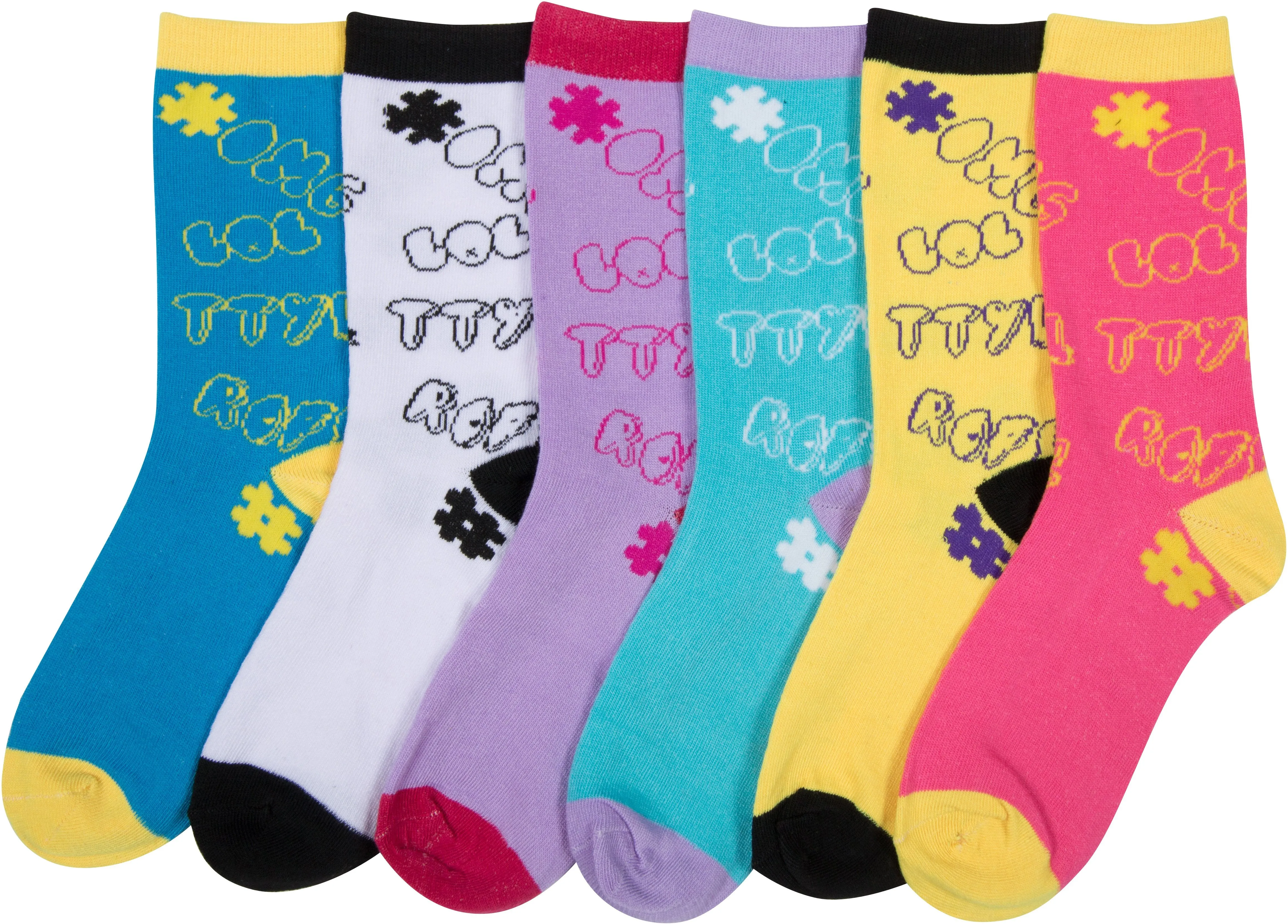 Sakkas Women's Fun Colorful Design Poly Blend Crew Socks Assorted 6-Pack