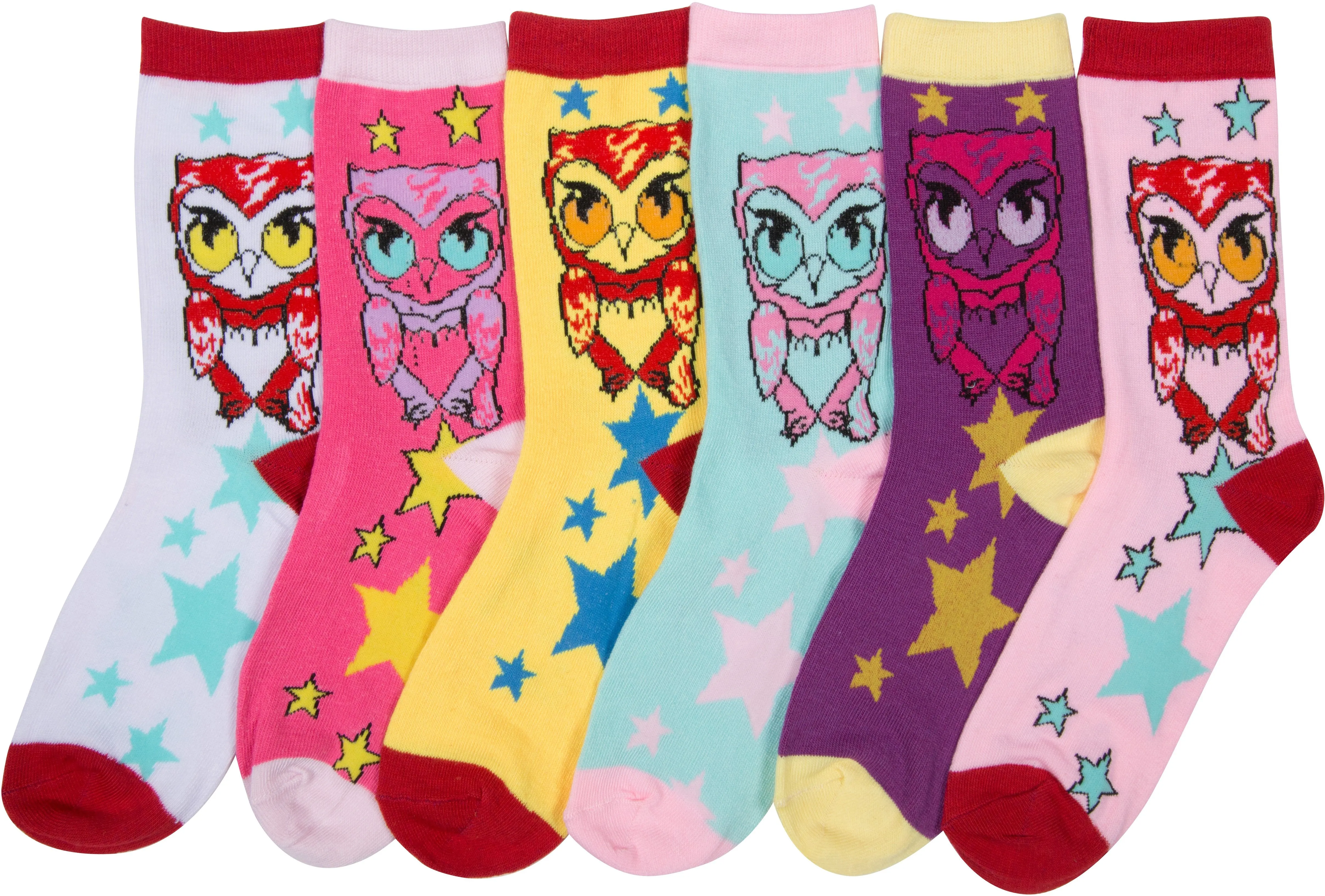 Sakkas Women's Fun Colorful Design Poly Blend Crew Socks Assorted 6-Pack