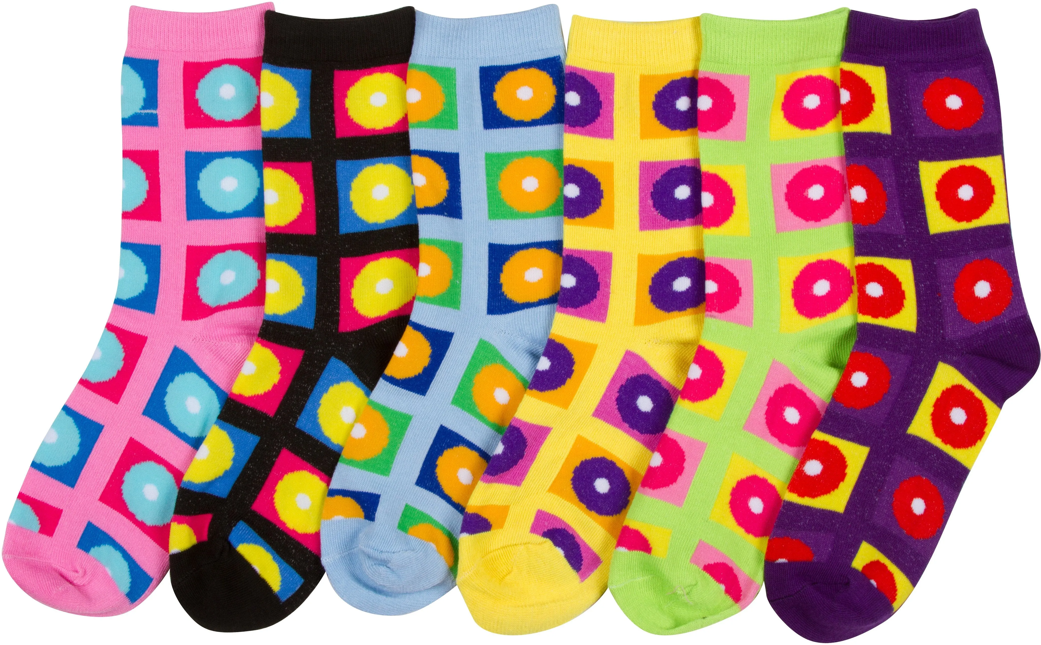 Sakkas Women's Fun Colorful Design Poly Blend Crew Socks Assorted 6-Pack