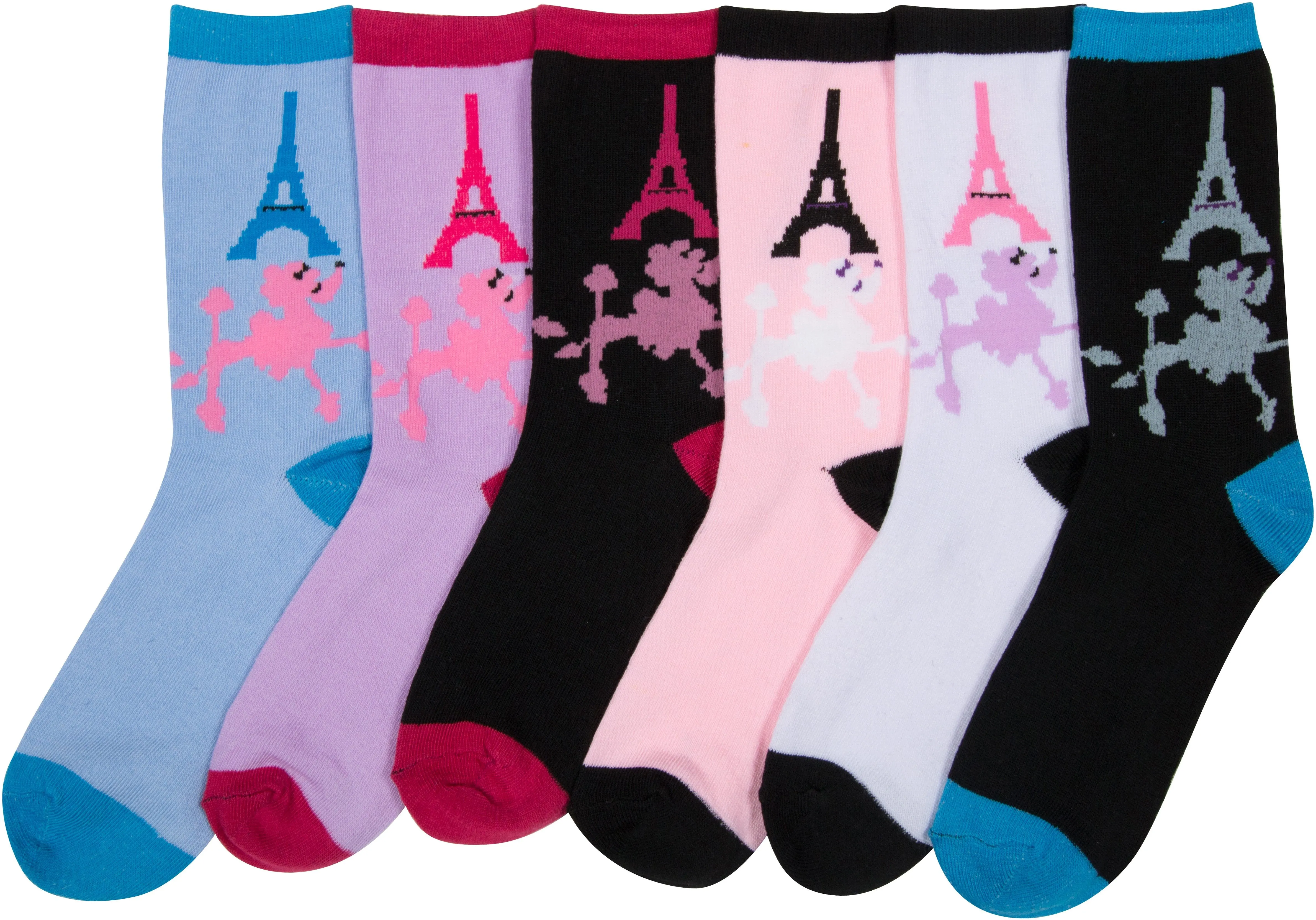 Sakkas Women's Fun Colorful Design Poly Blend Crew Socks Assorted 6-Pack