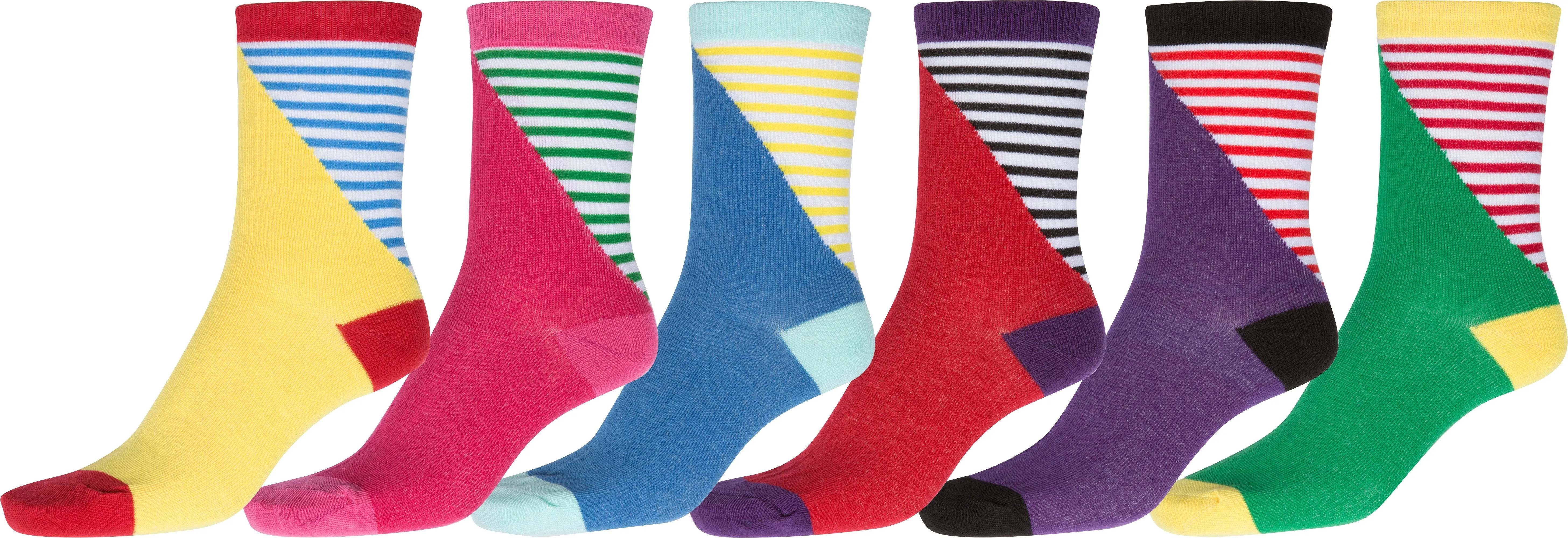 Sakkas Women's Fun Colorful Design Poly Blend Crew Socks Assorted 6-Pack