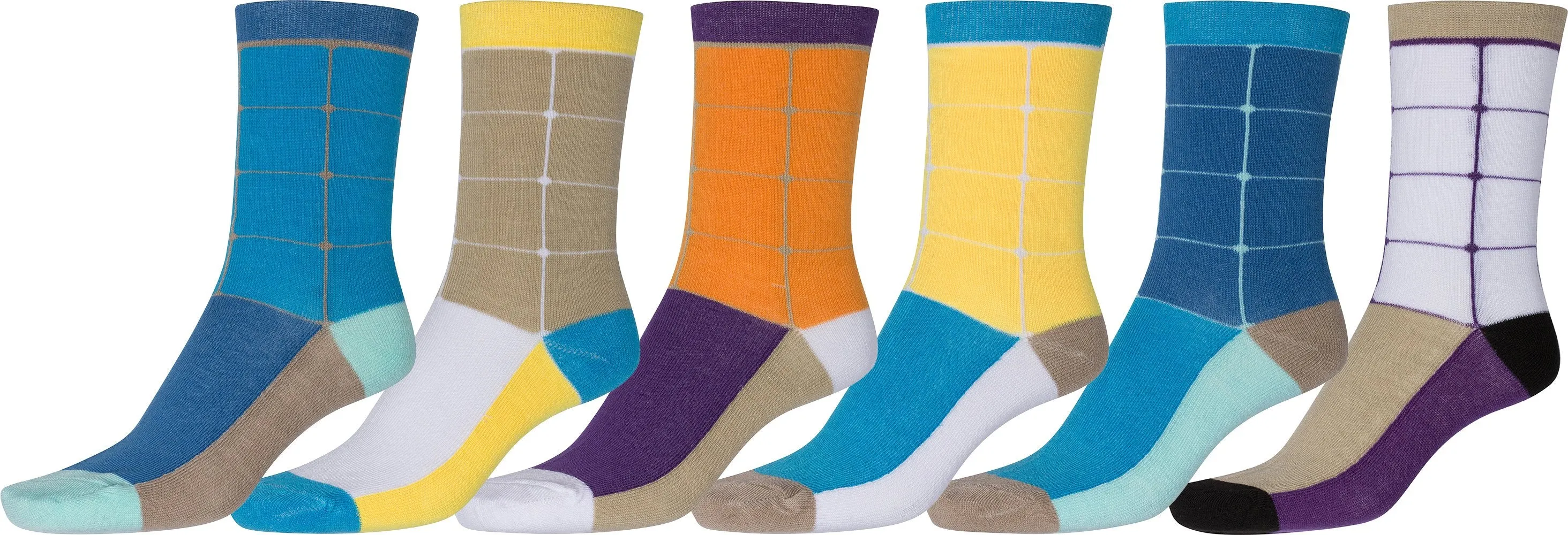 Sakkas Women's Fun Colorful Design Poly Blend Crew Socks Assorted 6-Pack