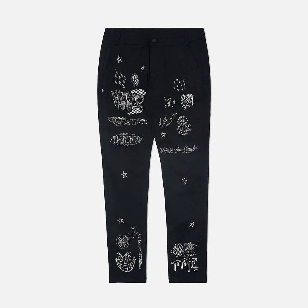 Scribblez Work Pants Black