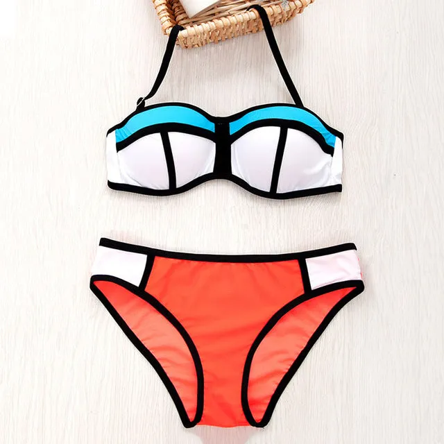 Sexy women swimsuit bikini set push up 2017 nylon brazilian beach female swimwear summer sport swim wear bathing suit biquini