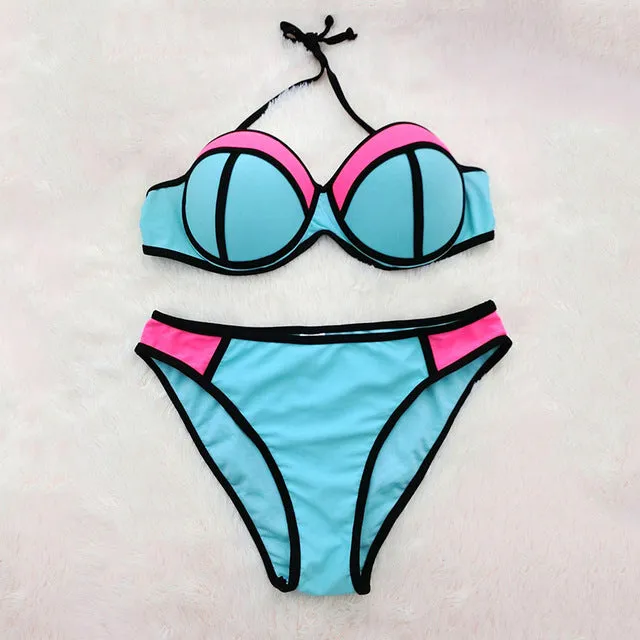 Sexy women swimsuit bikini set push up 2017 nylon brazilian beach female swimwear summer sport swim wear bathing suit biquini