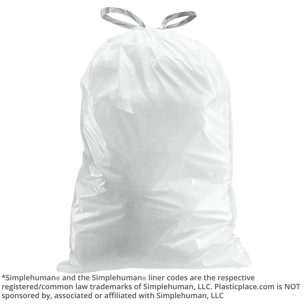 Simplehuman®* Compatible Blue Trash Bags - Code V - 4.2-4.8 Gallon - 100/Case