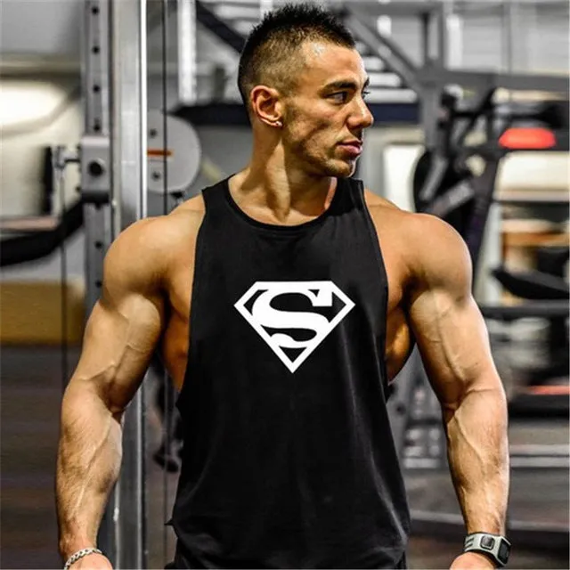 Skull Stringer Tank Top Men Professional Bodybuilding Vest Fitness Mens Sleeveless Crossfit Shirt Cotton Singlets Muscle Tops