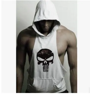 Skull Stringer Tank Top Men Professional Bodybuilding Vest Fitness Mens Sleeveless Crossfit Shirt Cotton Singlets Muscle Tops