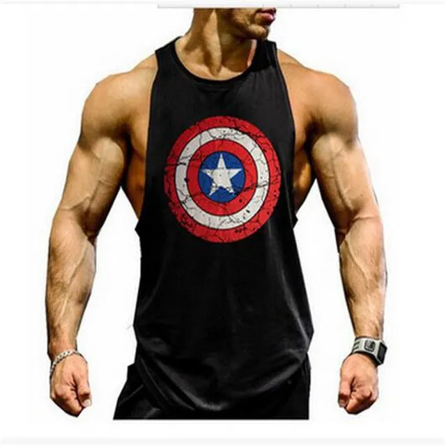 Skull Stringer Tank Top Men Professional Bodybuilding Vest Fitness Mens Sleeveless Crossfit Shirt Cotton Singlets Muscle Tops