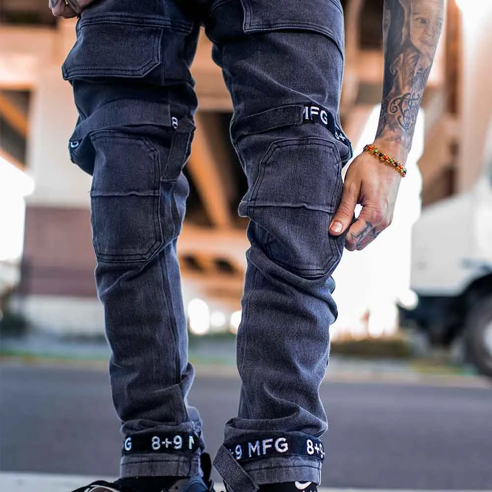 Strapped Up Slim Utility Pant Vintage Washed Grey