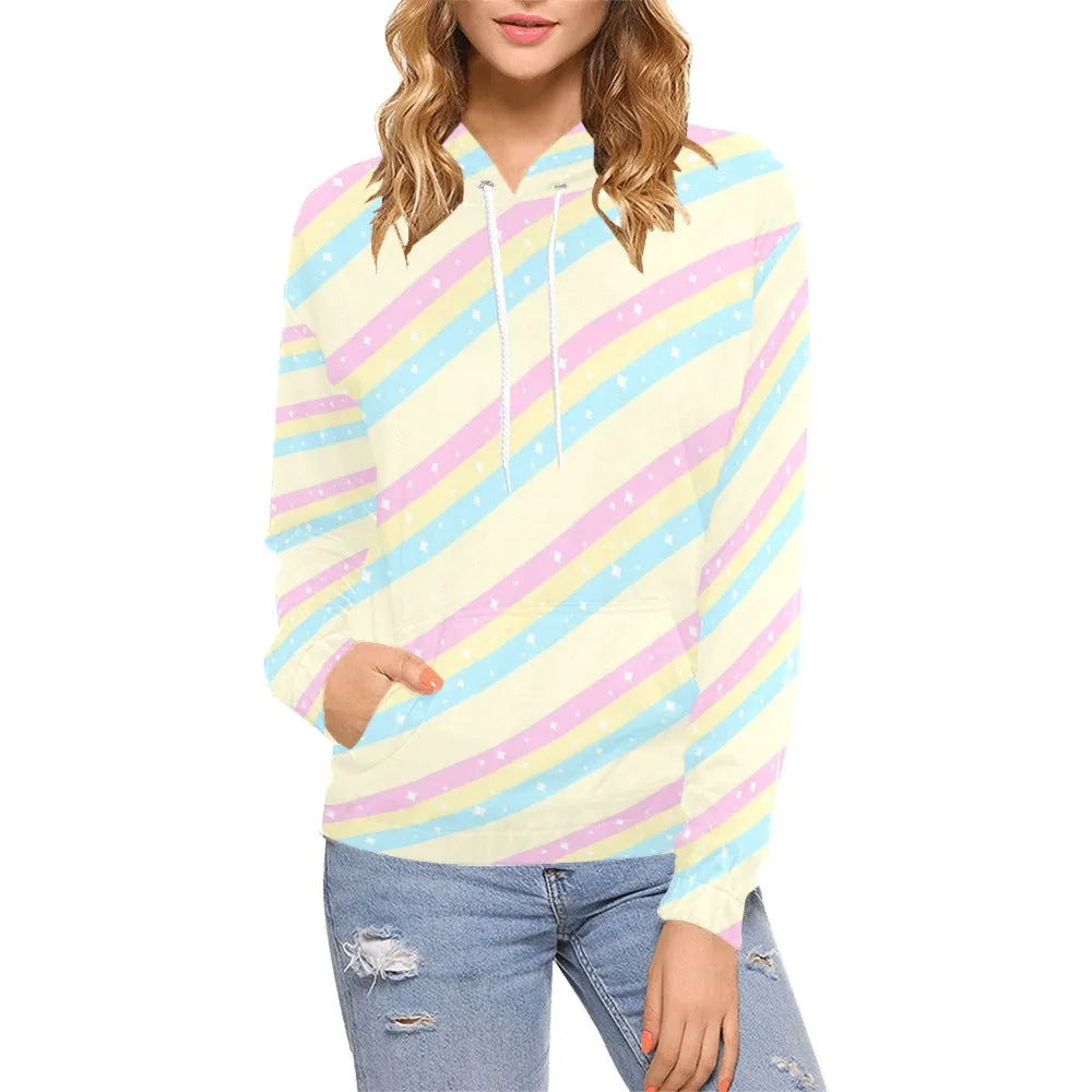 Teatime Fantasy Yellow Rainbow Women's All Over Print Hoodie