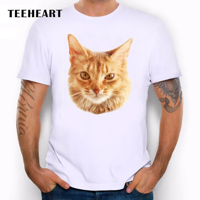 TEEHEART Men's Bad Cat Police Dept Print T-Shirt Cool Cat t shirt men summer White T shirt  hipster Tees la062