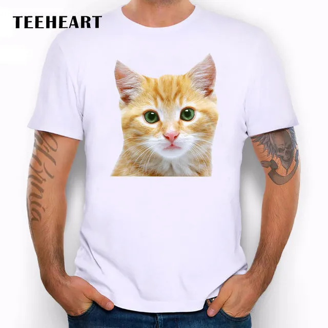 TEEHEART Men's Bad Cat Police Dept Print T-Shirt Cool Cat t shirt men summer White T shirt  hipster Tees la062