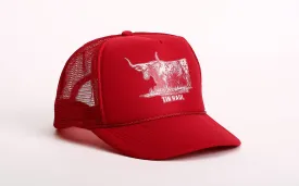 Tin Haul Unisex Red 100% Cotton Longhorn Steer Baseball Cap