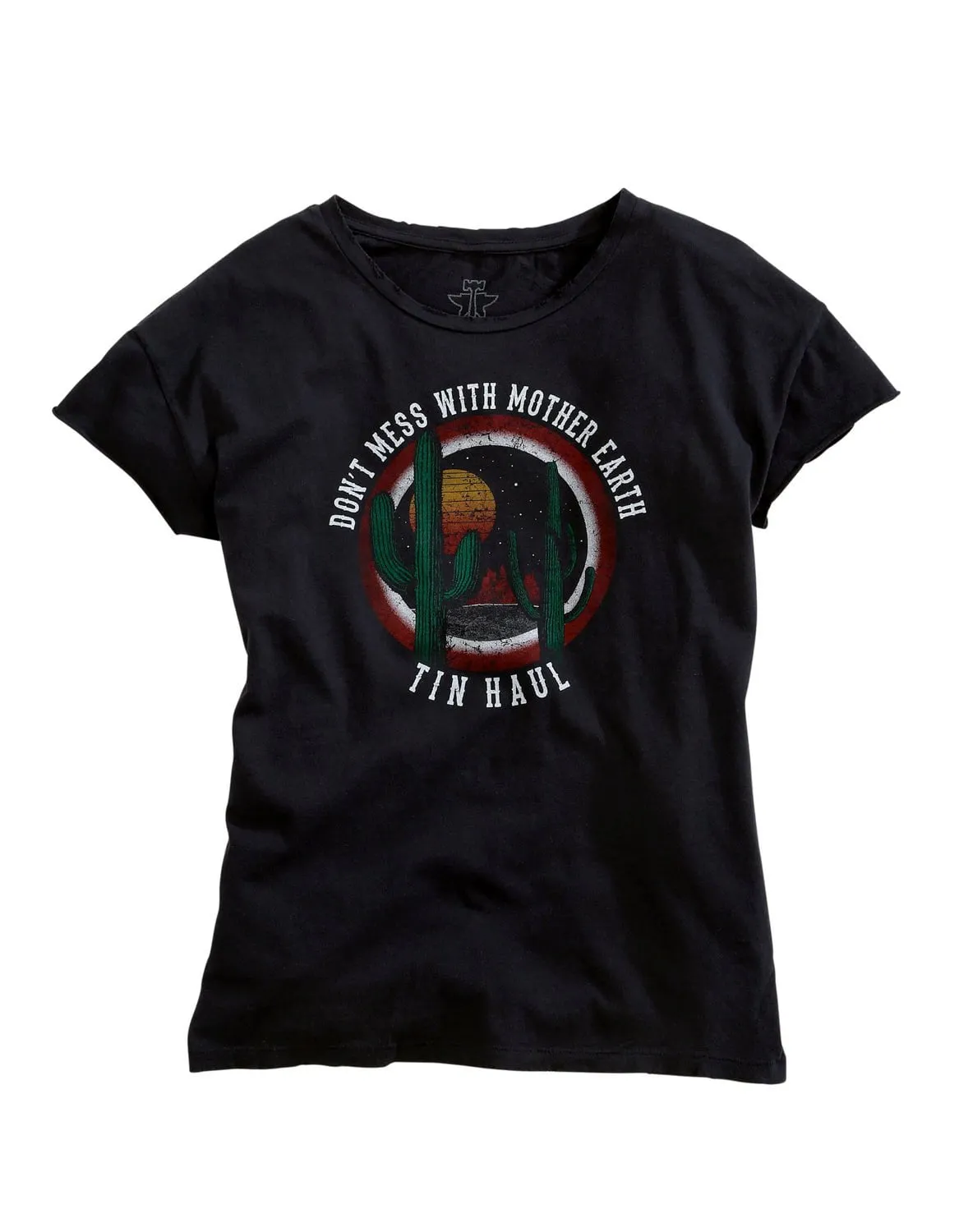 Tin Haul Womens Black 100% Cotton Mother Earth S/S T-Shirt