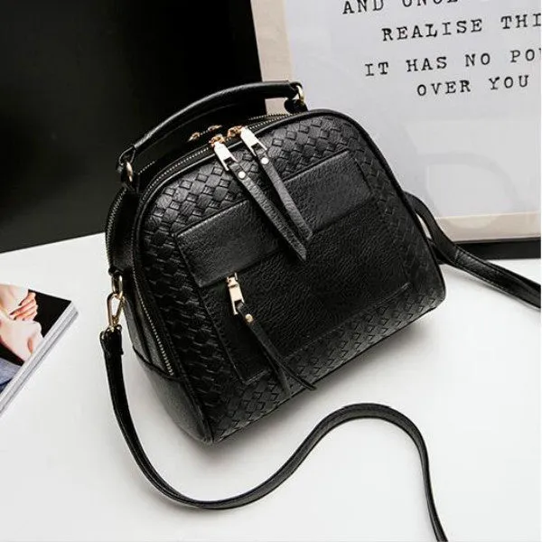 Tinkin New Arrival Knitting Women Handbag Fashion  Weave Shoulder Bag Small Casual Cross Body Bag Retro Totes