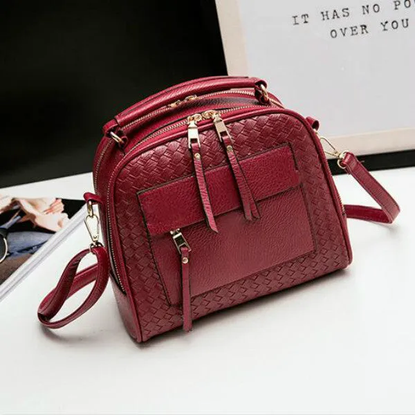 Tinkin New Arrival Knitting Women Handbag Fashion  Weave Shoulder Bag Small Casual Cross Body Bag Retro Totes