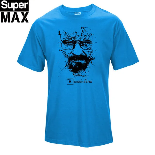 top quality COTTON short sleeve print casual men heisenberg breaking bad print T shirt T01