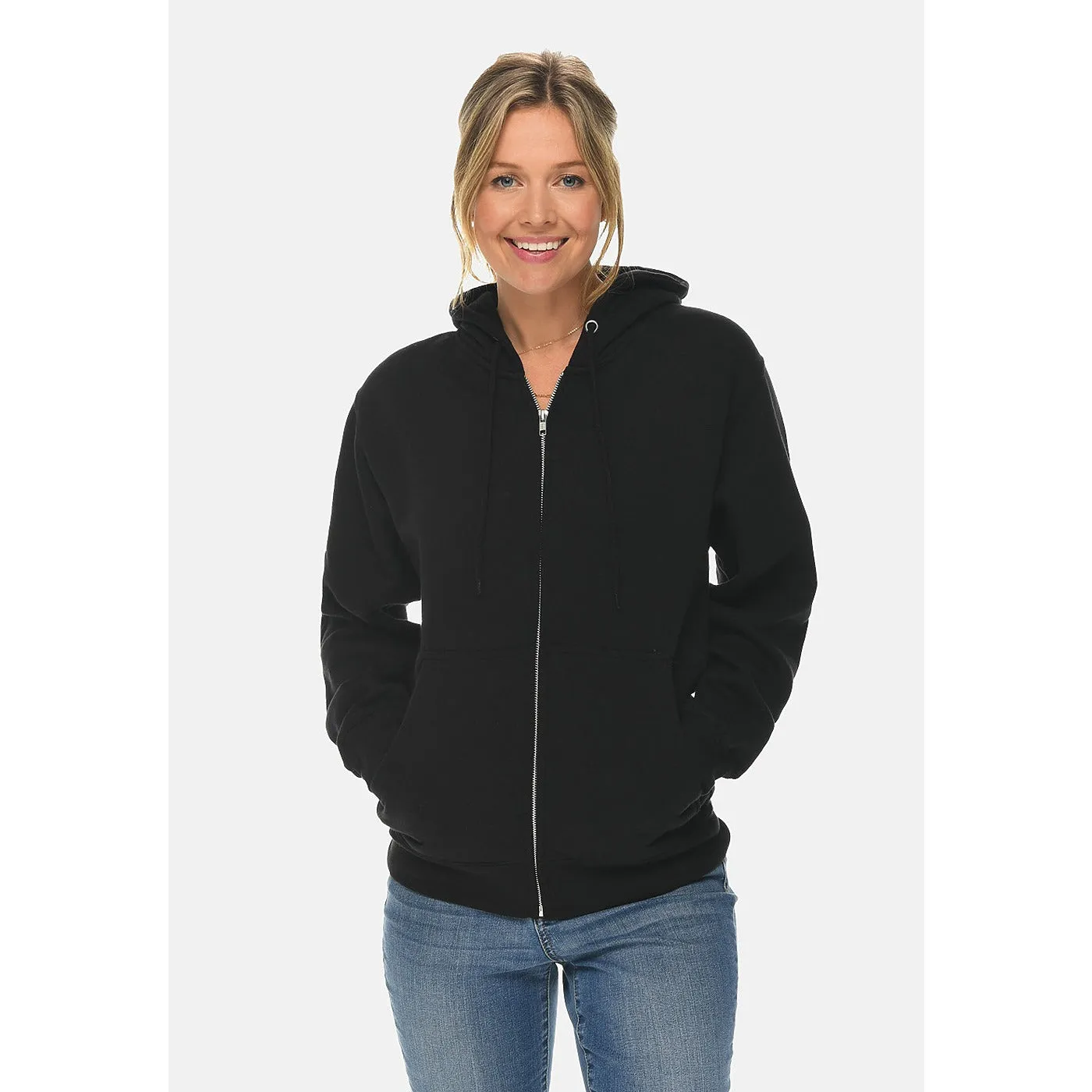 Unisex Black Zip Up hoodie