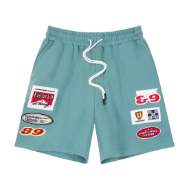 United French Terry Patched Out Shorts Blue