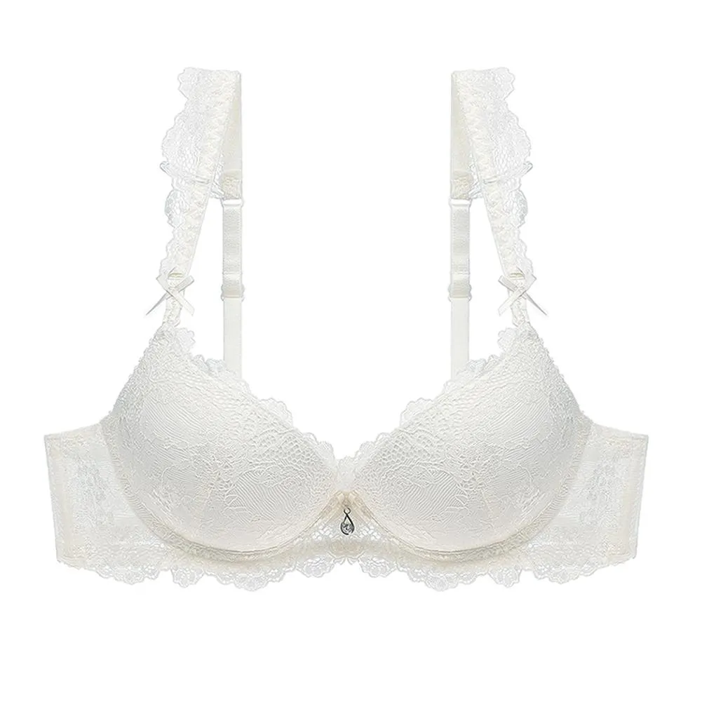 Varsbaby Sexy Lace Push Up Bra Gathers Underwear for Women