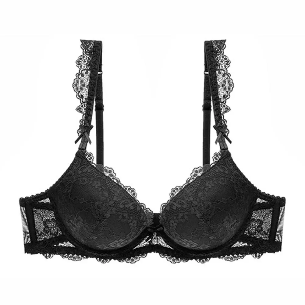 Varsbaby Sexy Lace Push Up Bra Gathers Underwear for Women