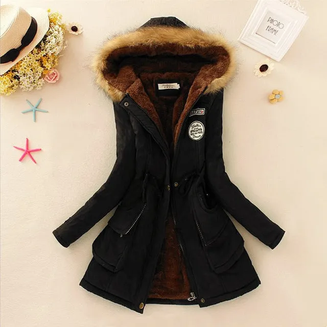 Winter Jacket Women Faux Fur Collar Womens Coats Long Down Parka  Lady Hoodies Parkas Warmer Classical Jackets Size S-XXXL