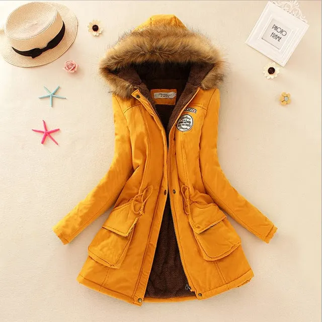 Winter Jacket Women Faux Fur Collar Womens Coats Long Down Parka  Lady Hoodies Parkas Warmer Classical Jackets Size S-XXXL