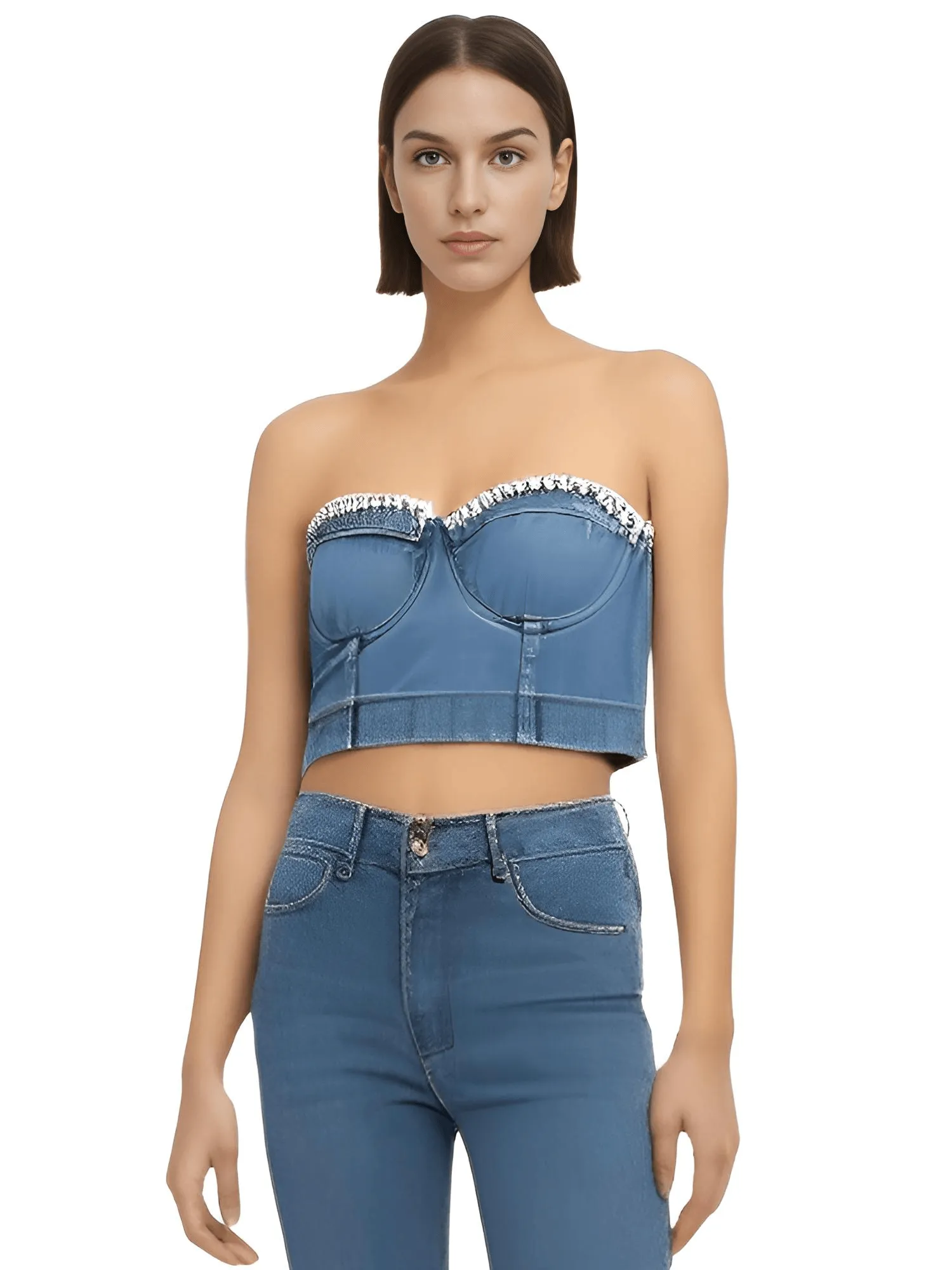 Women's Denim Bustier Crop Tops - 13 Styles!