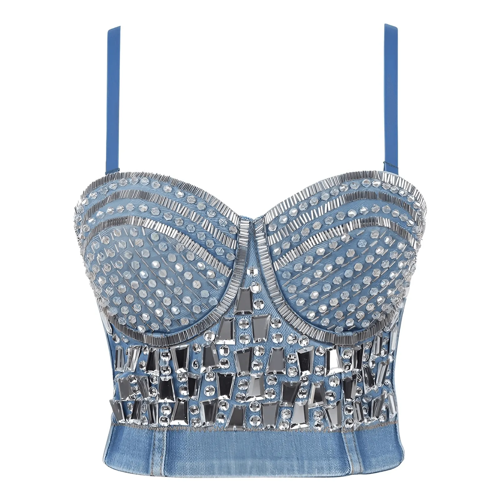 Women's Denim Bustier Crop Tops - 13 Styles!