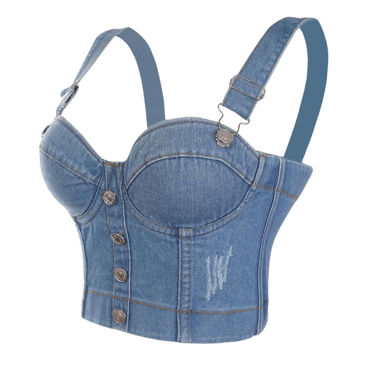 Women's Denim Bustier Crop Tops - 13 Styles!