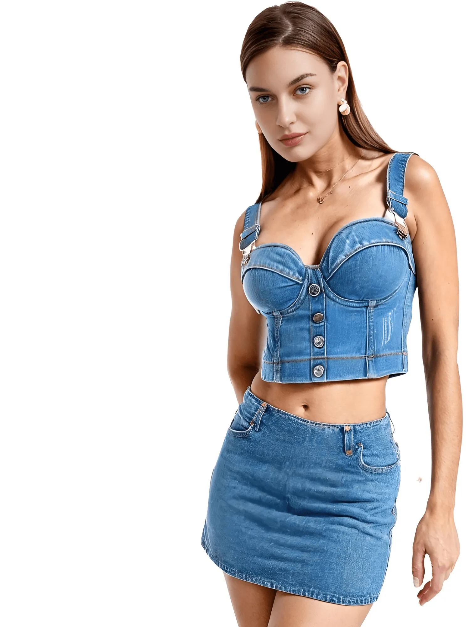 Women's Denim Bustier Crop Tops - 13 Styles!