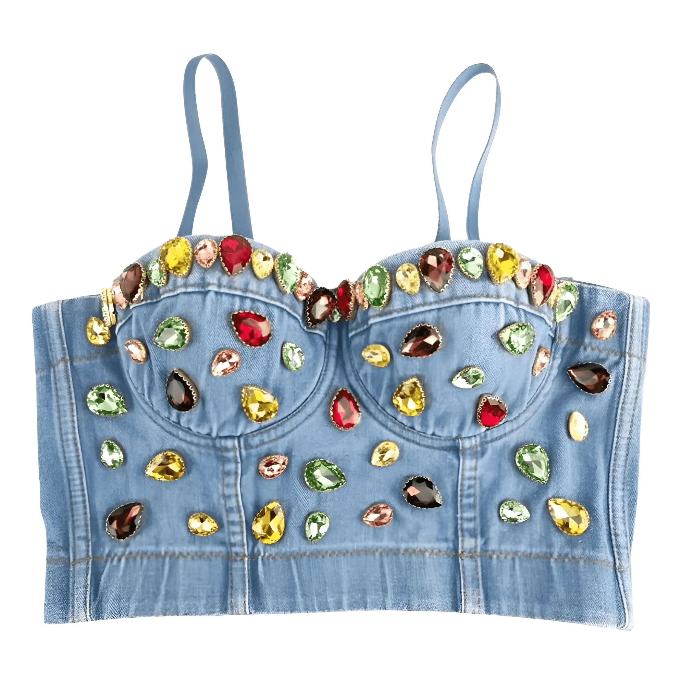 Women's Denim Bustier Crop Tops - 13 Styles!