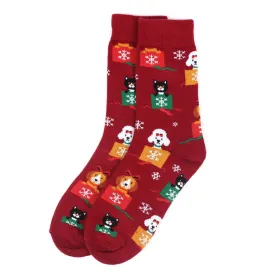 *Women's "Christmas Cats and Dog" Novelty Socks